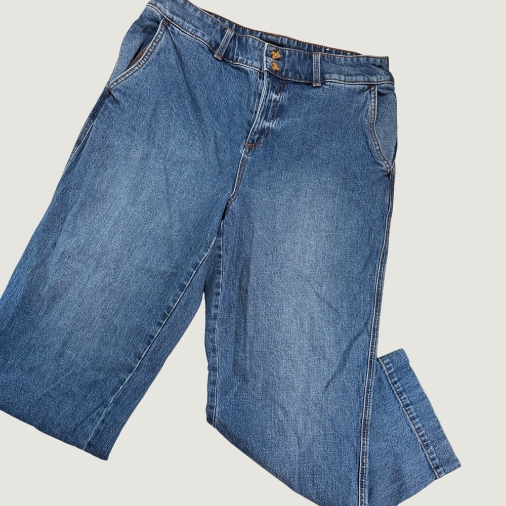 Talbots Straight Ankle Jeans Womens 10 Medium Wash Stretch Quiet Luxury Classic